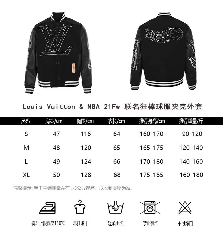 Louis Vuitton & NBA 21Fw joint baseball jacket